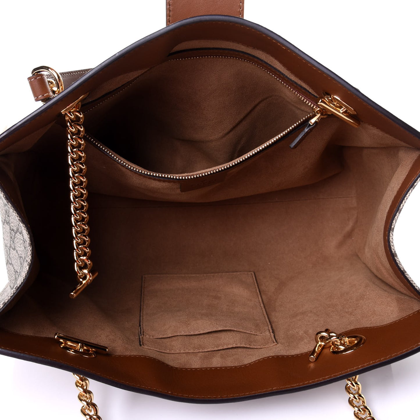 GG Supreme Monogram Medium Padlock Tote Beige Cuir
