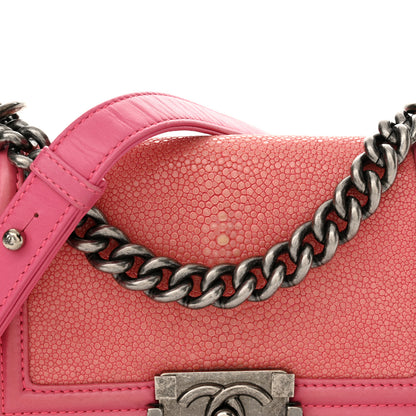 Chanel Galuchat Stingray Small Boy Flap Pink 8 of 14