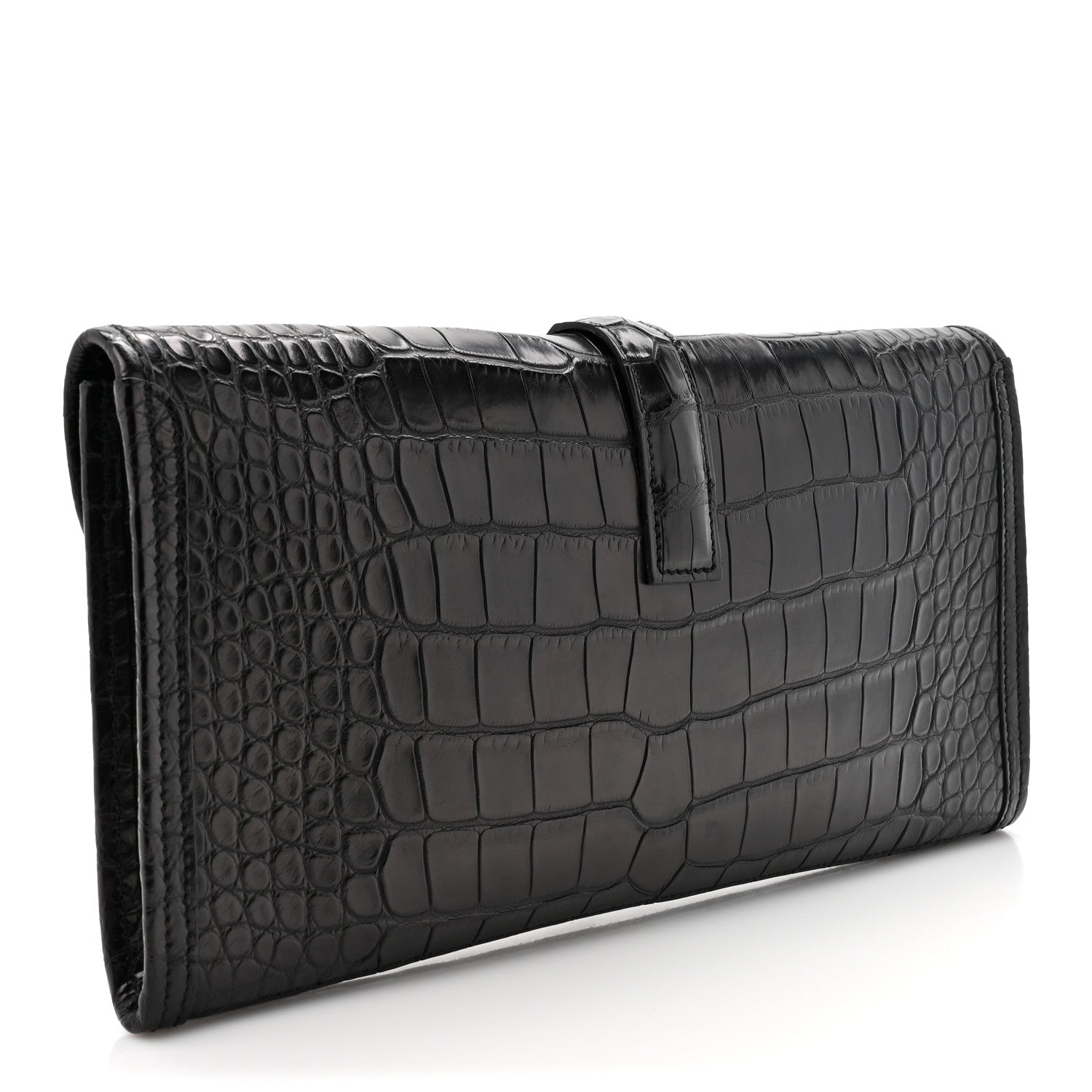 Hermes Matte Alligator Jige Elan 29 Clutch Black 3 of 8