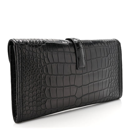 Hermes Matte Alligator Jige Elan 29 Clutch Black 3 of 8