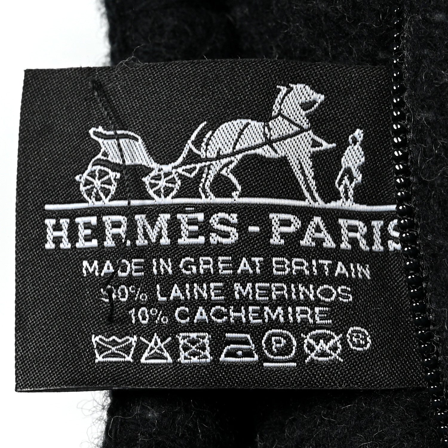 Hermes Wool Cashmere Avalon III Pillow PM Ecru Black 3 of 3