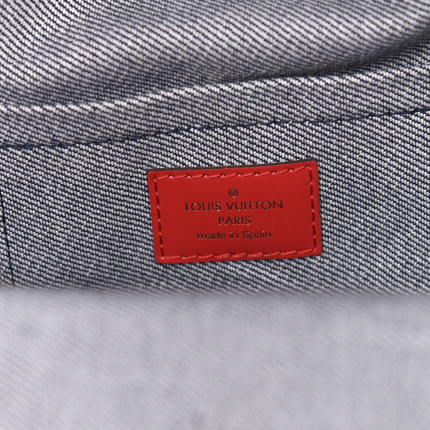 Louis Vuitton Denim Damier Monogram Patchwork Palm Springs Backpack Mini Blue Rouge 6 of 9