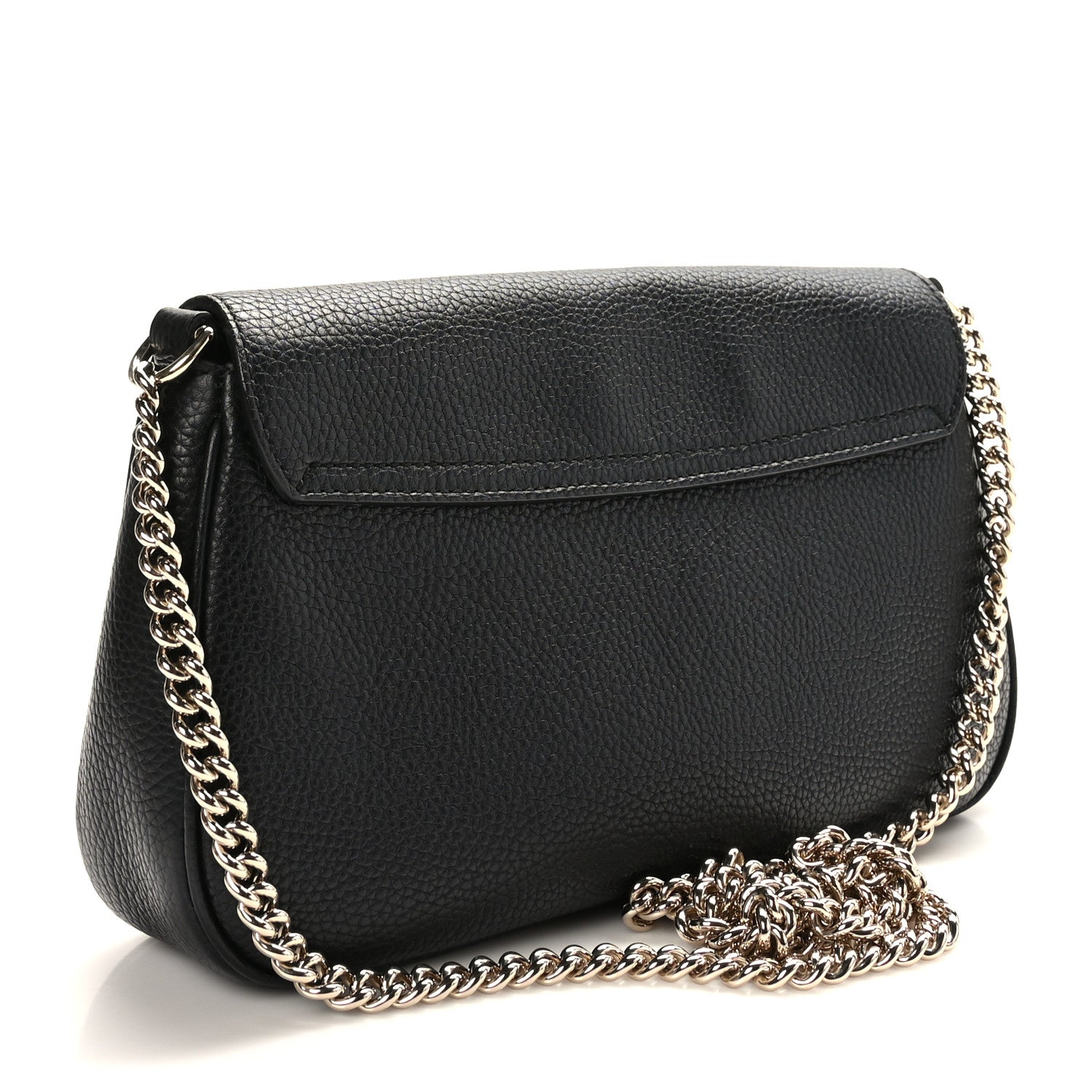 Gucci Pebbled Calfskin Medium Soho Flap Crossbody Black 3 of 9