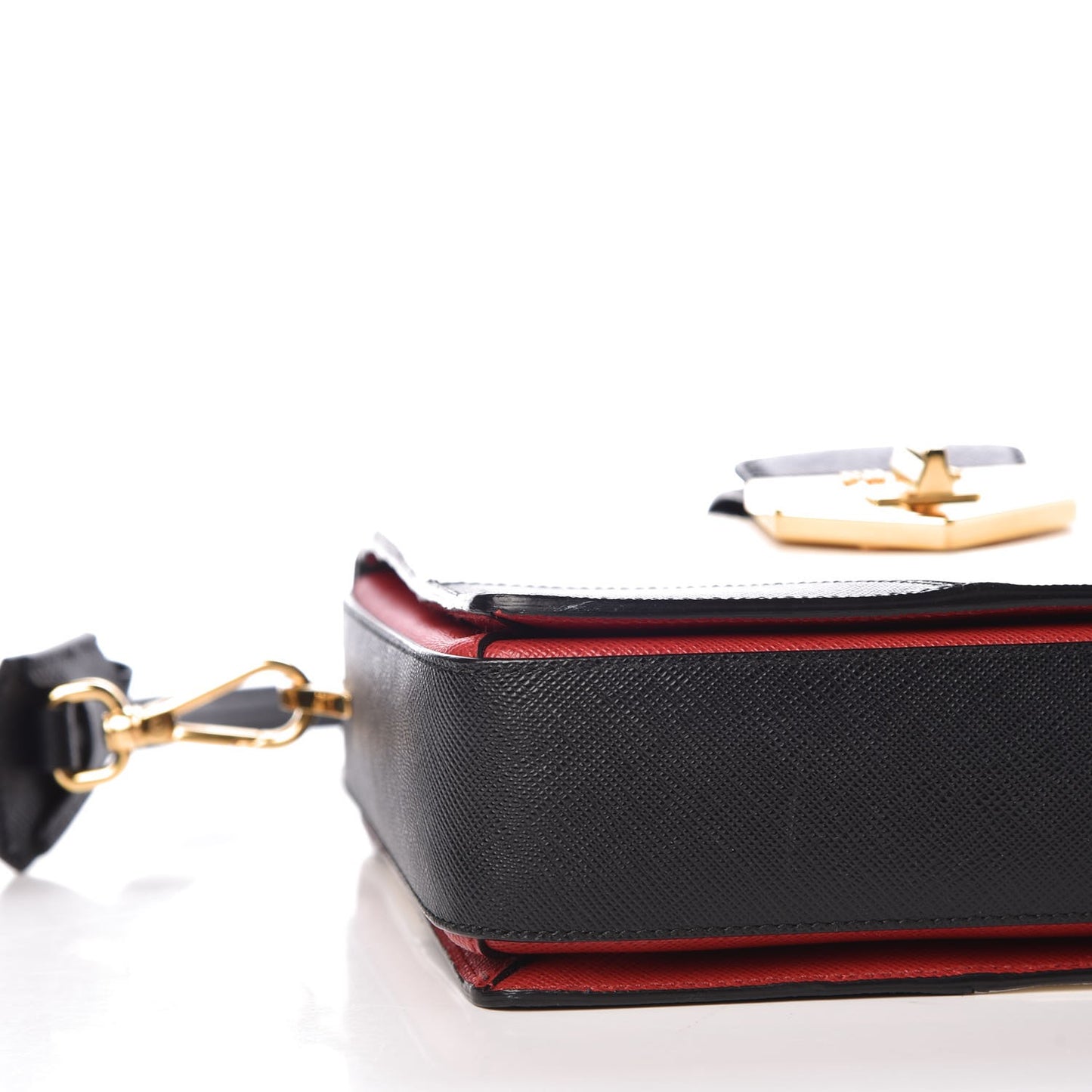 Saffiano Shoulder Bag Black White