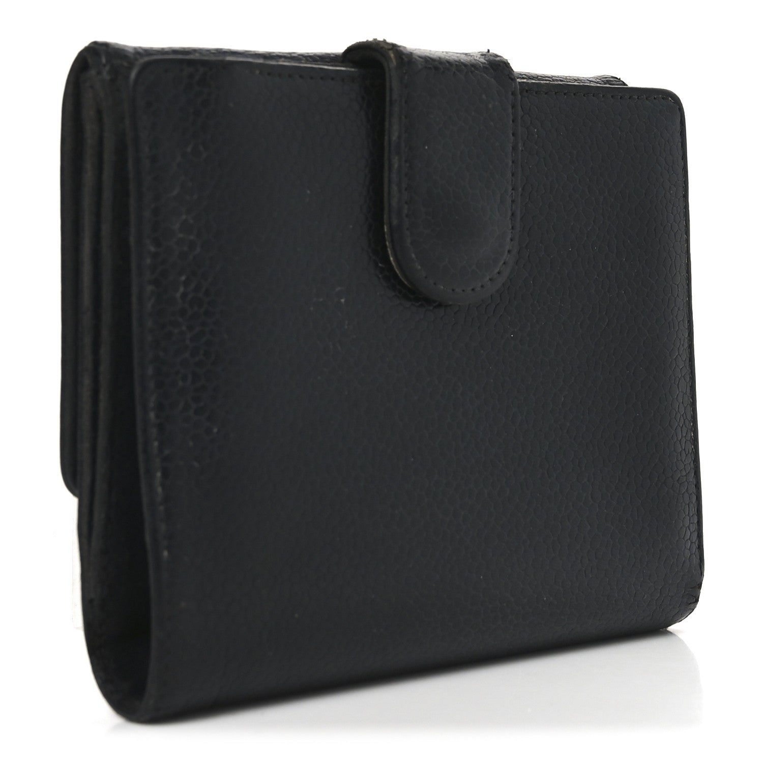 Chanel Caviar Timeless CC Compact French Wallet Black 1838153
