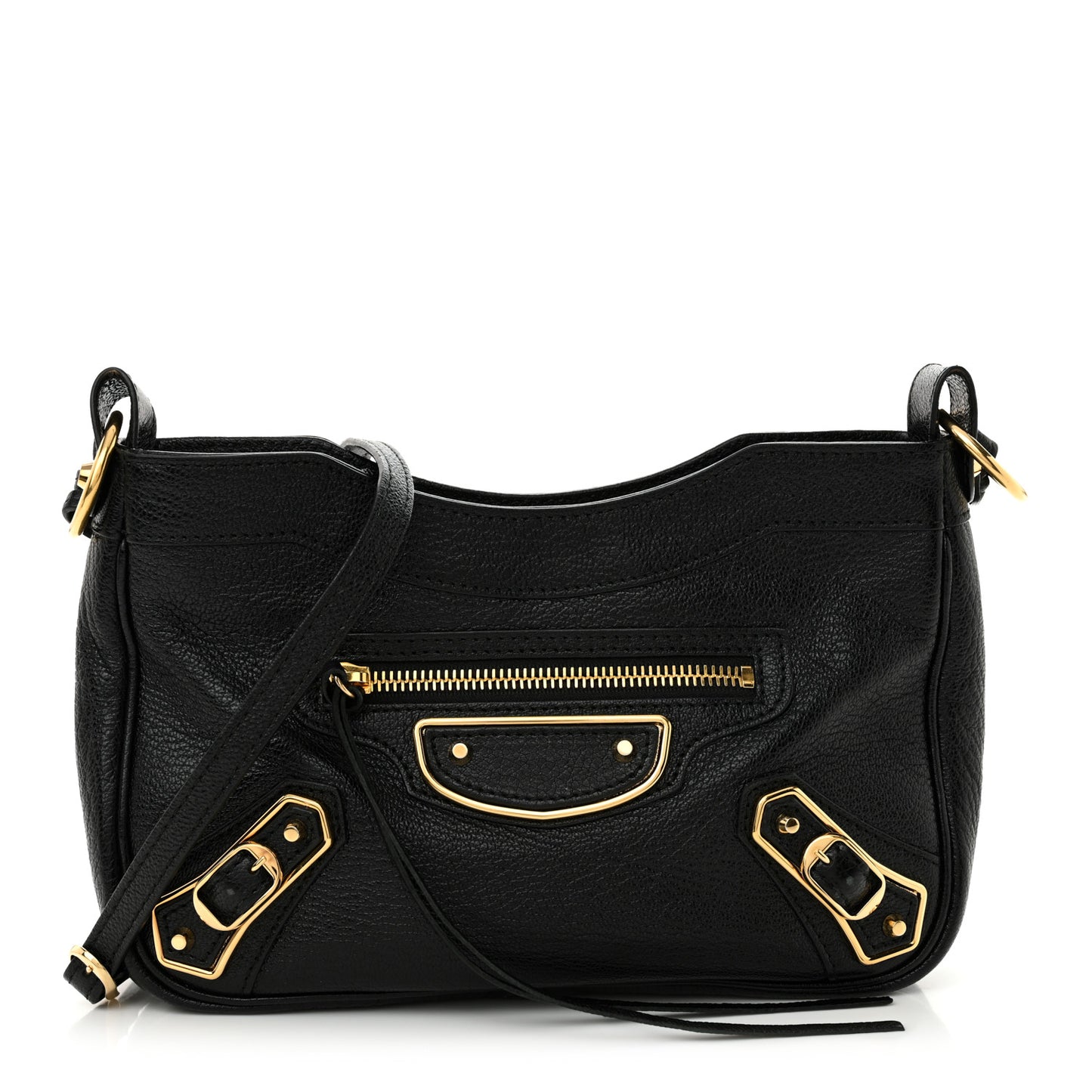 Chevre Gold Metallic Edge Hardware Hip Black