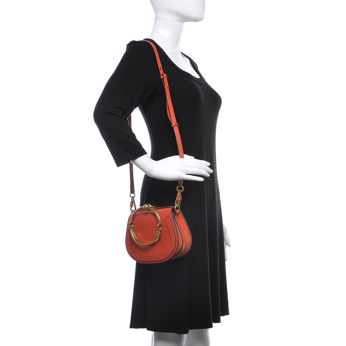 Calfskin Small Nile Bracelet Bag Earthy Red