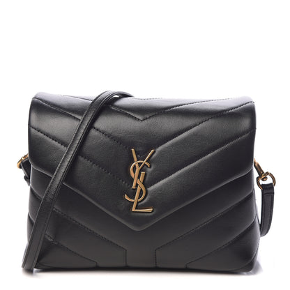 Saint Laurent Calfskin Y Quilted Monogram Toy Loulou Crossbody Bag Black 1 of 10