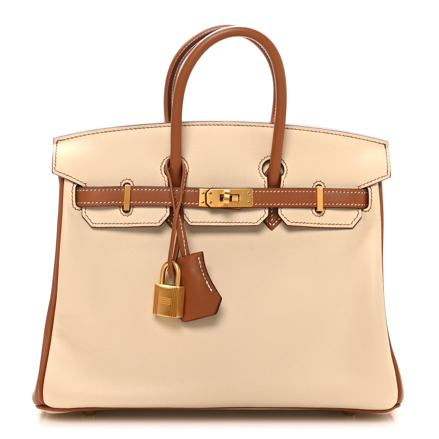 Swift Horseshoe Birkin 25 Craie Gold