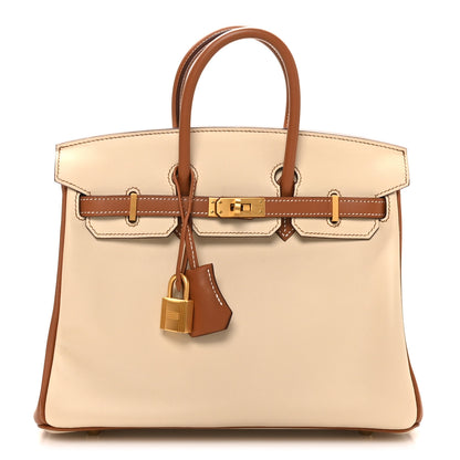 Hermes Swift Horseshoe Birkin 25 Craie Gold 1 of 11