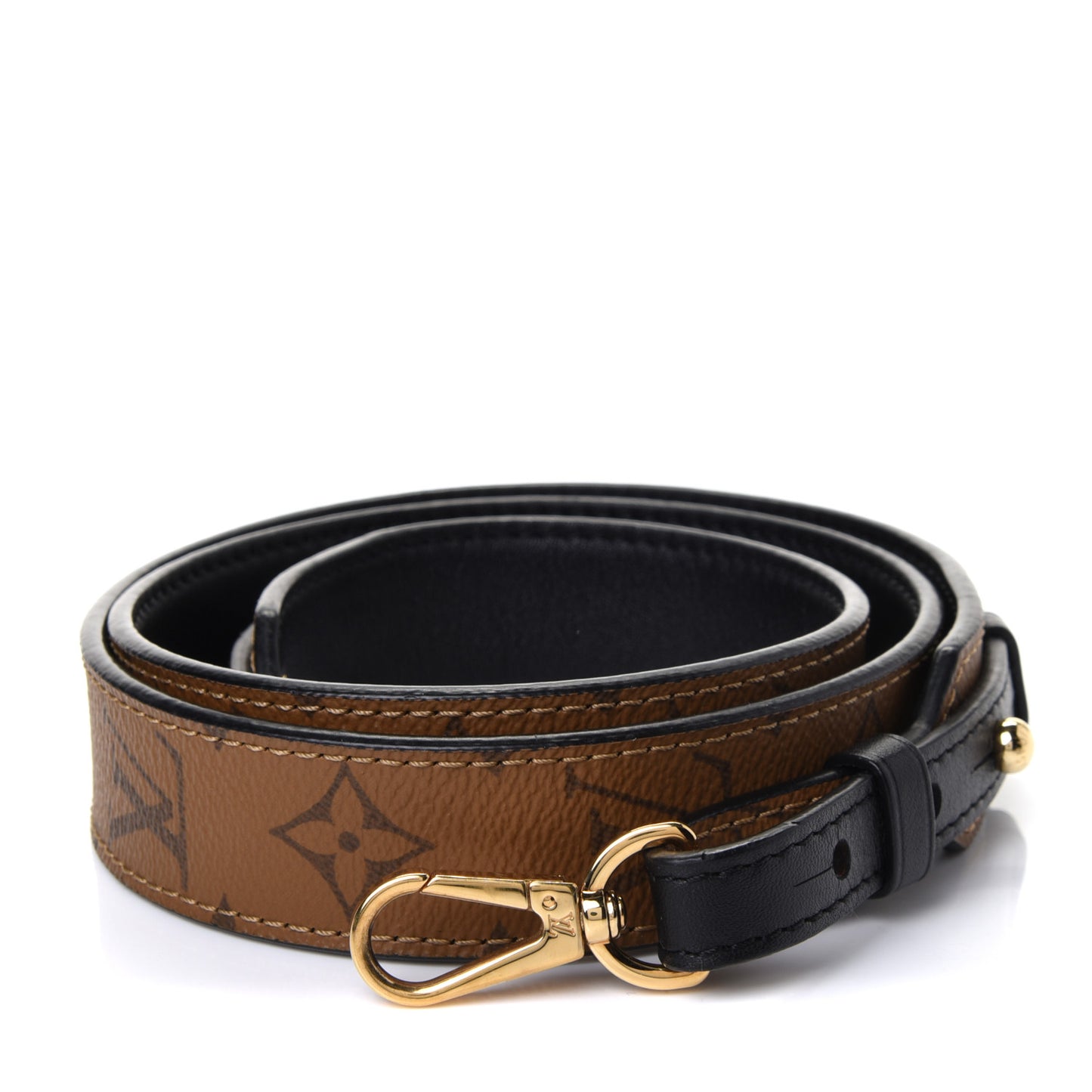 Reverse Monogram Bandouliere Shoulder Strap XL Black