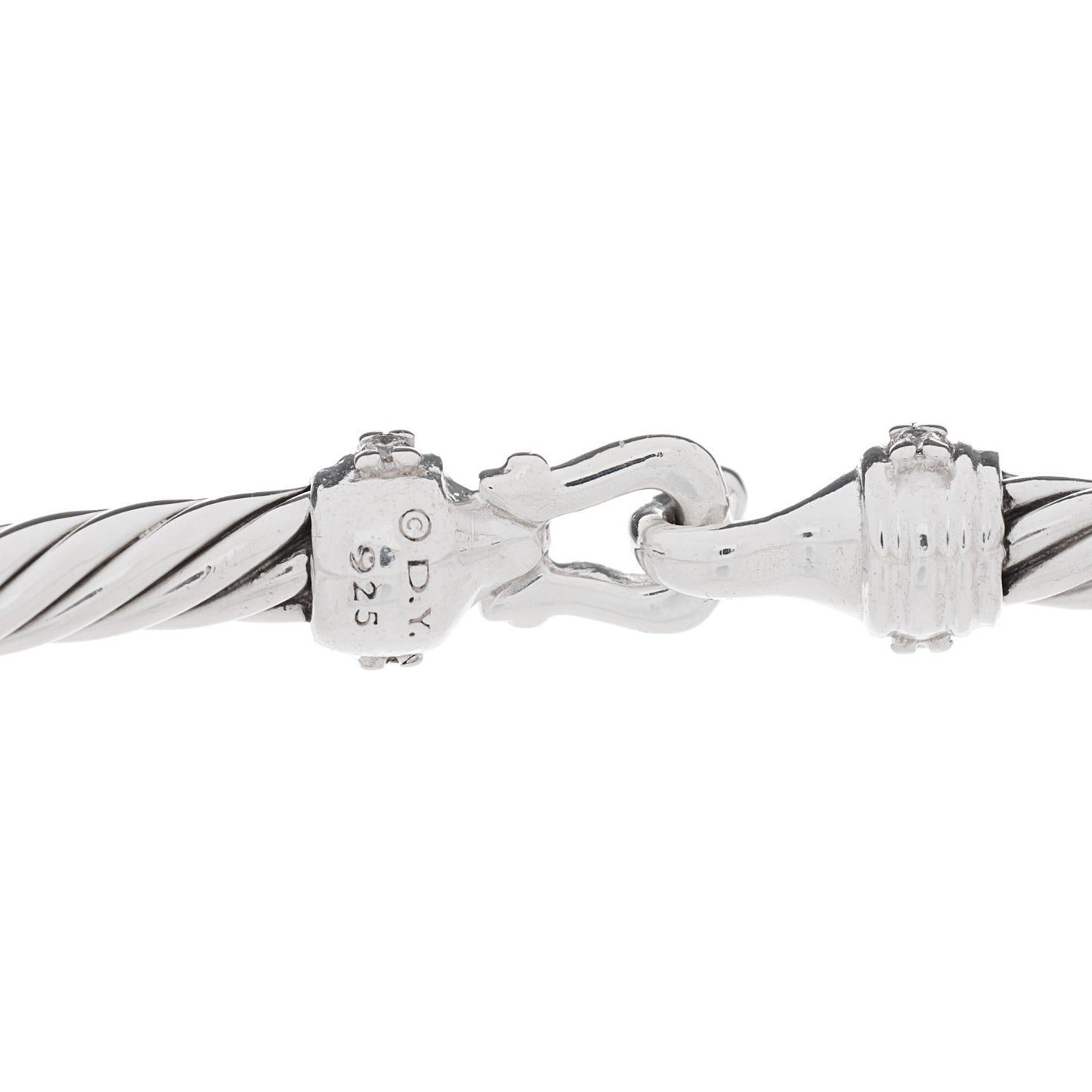 Sterling Silver Diamond 3mm Cable Buckle Bracelet