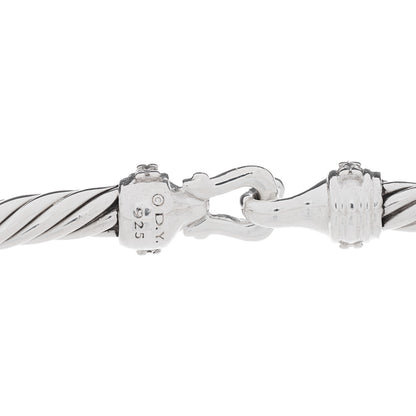 David Yurman Sterling Silver Diamond 3mm Cable Buckle Bracelet 3 of 3