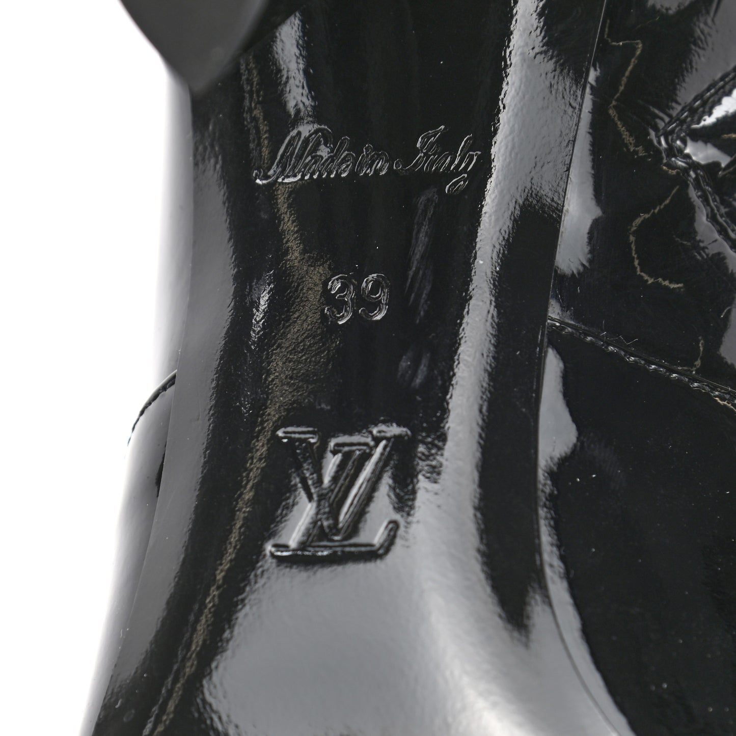 Patent Silhouette Ankle Boots 39 Black