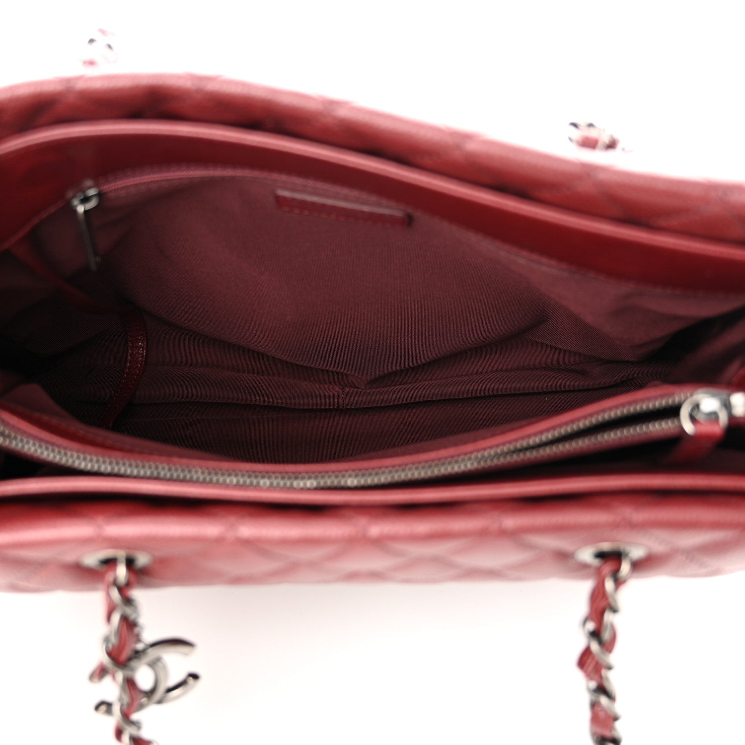 Chanel Caviar Quilted City Shopping Tote Dark Red 5 of 12