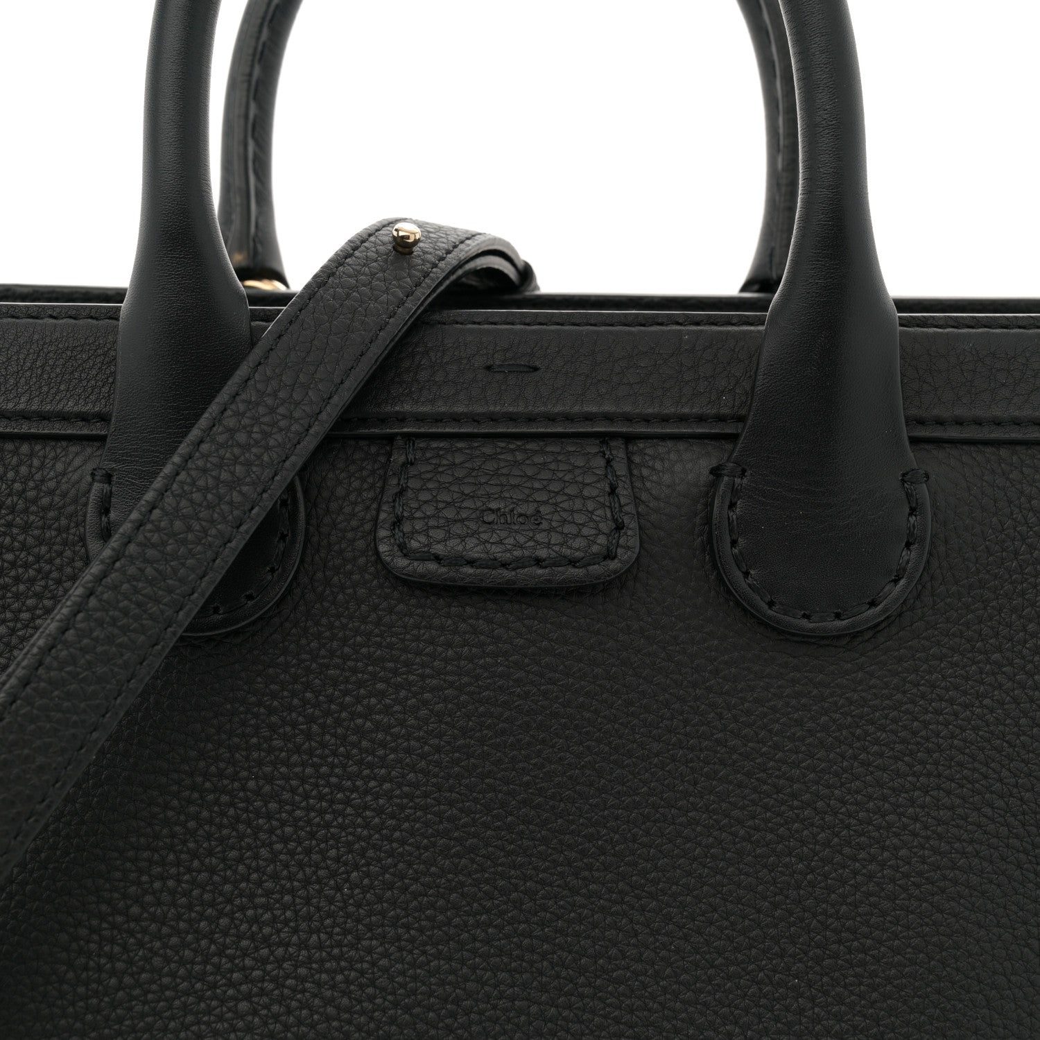 Chloe Grained Calfskin Small Edith Top Handle Bag Black 8 of 12