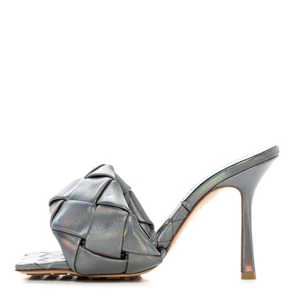 Bottega Veneta Laser Nappa Maxi Intrecciato Lido 90mm Mule Sandals 38 Oyster 1 of 8