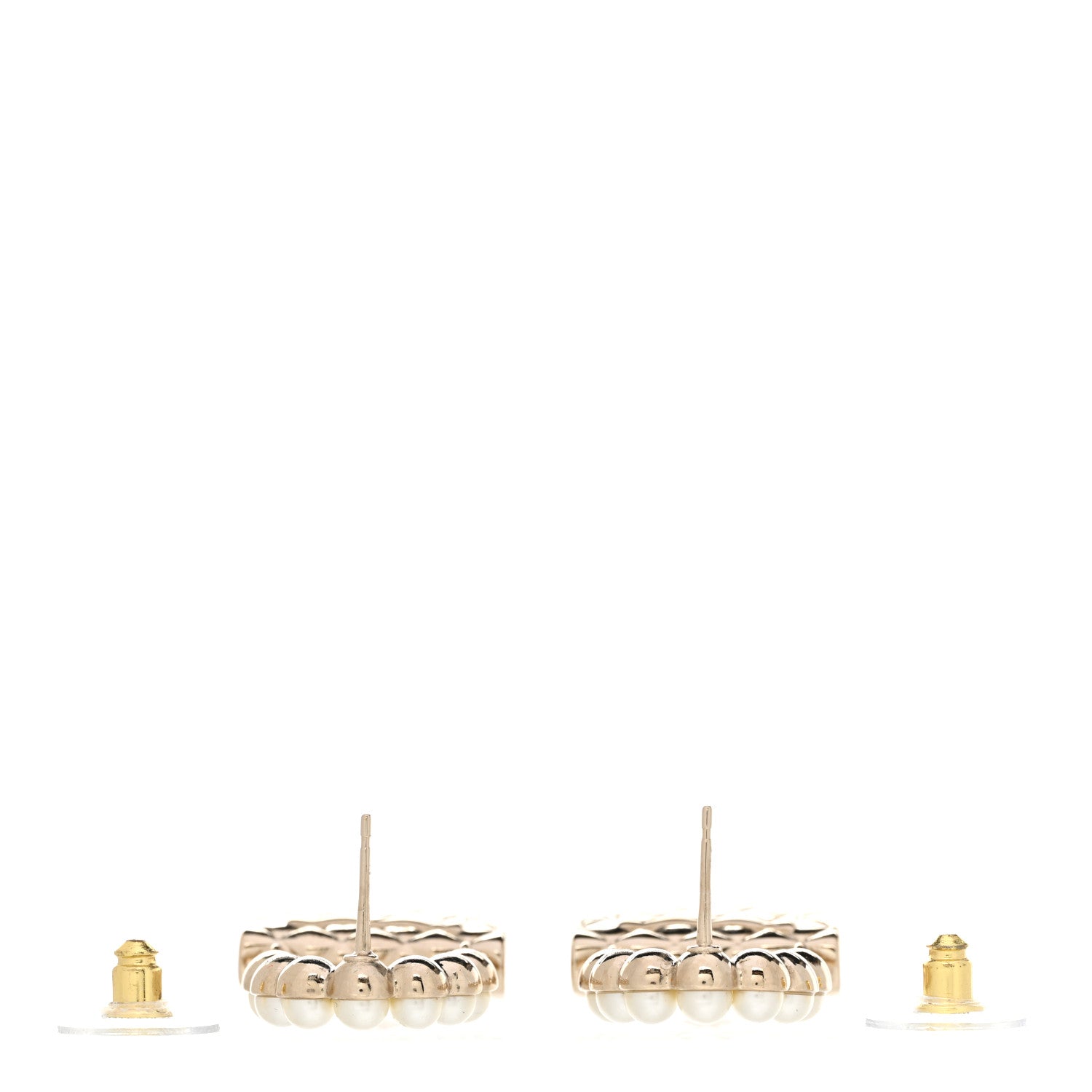 Chanel Pearl Quilted CC Flap Bag Earrings Gold 3 of 5