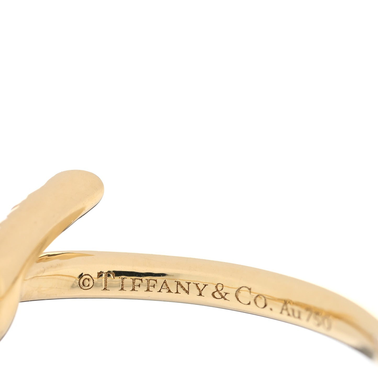 18K Yellow Gold Diamond Small Knot Ring 49 4.75