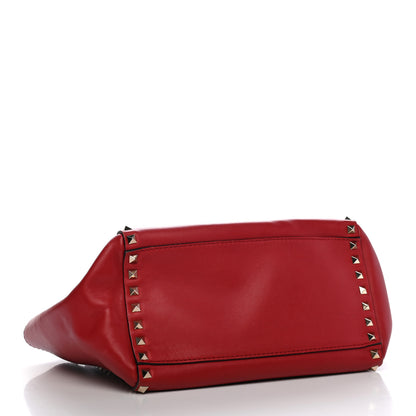 Valentino Garavani Vitello Small Rockstud Double Handle Tote Rosso Valentino 3 of 8