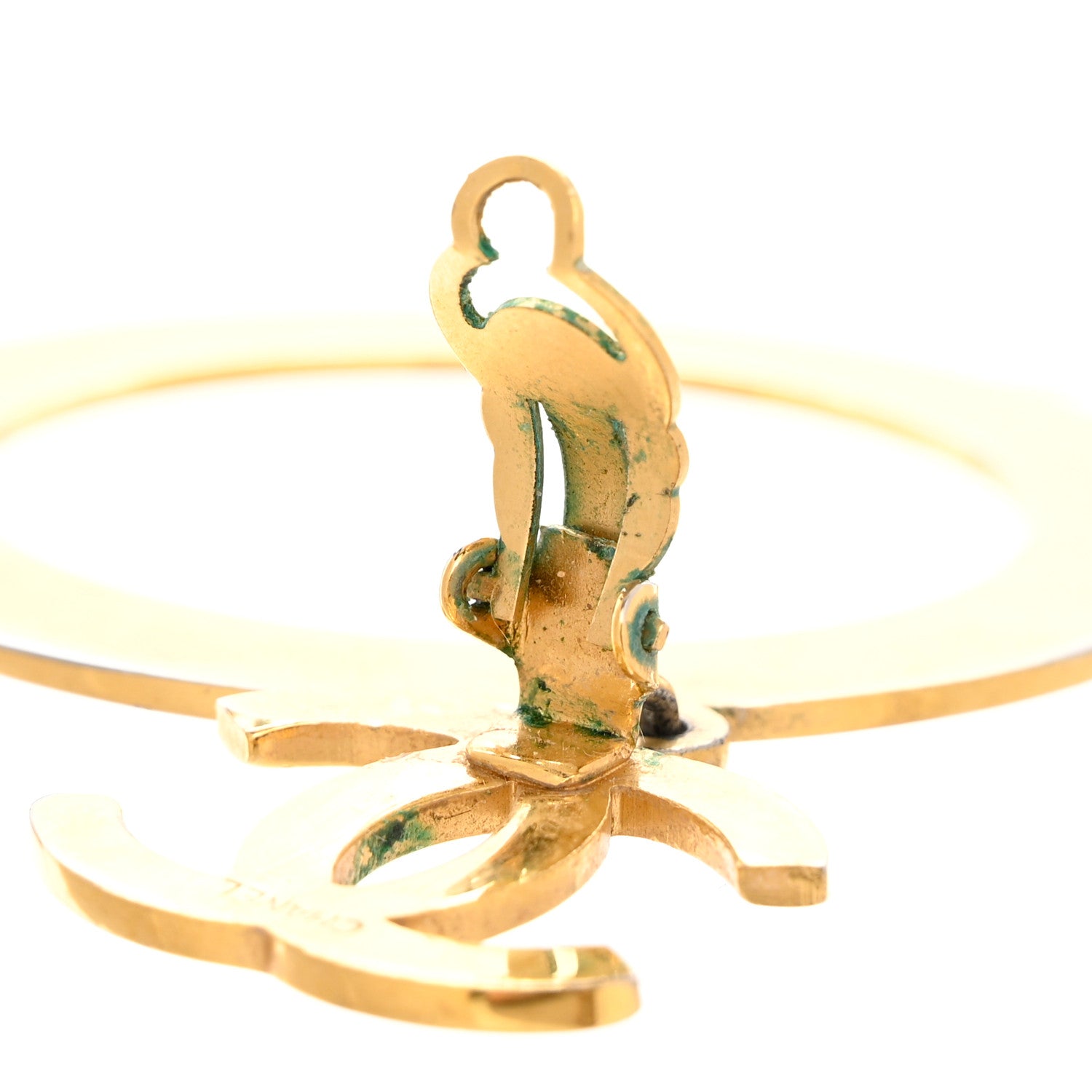 Chanel CC Drop Clip On Earrings Gold 5 of 5