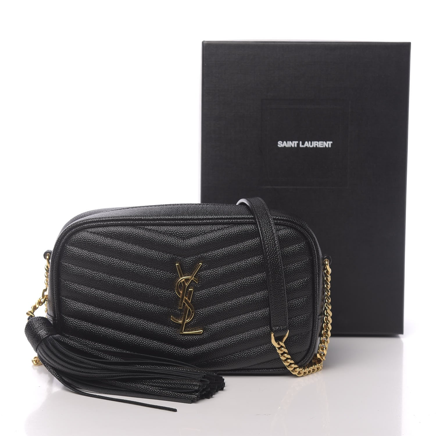 Saint Laurent Grain De Poudre Matelasse Monogram Mini Lou Camera Bag Black 11 of 11