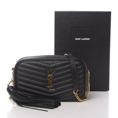 Saint Laurent Grain De Poudre Matelasse Monogram Mini Lou Camera Bag Black 11 of 11