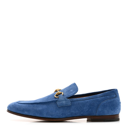 Gucci Suede Horsebit Mens Jordaan Loafers 8.5 Clear Blue 1 of 9