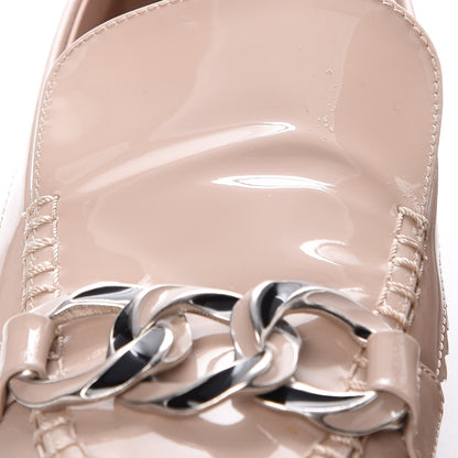 Chanel Patent Chain Moccasin Loafers 39.5 Beige 14 of 16