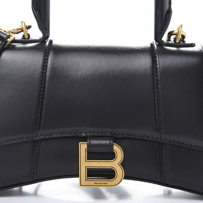 Balenciaga Shiny Box Calfskin Hourglass Top Handle Bag XS Black 10 of 10