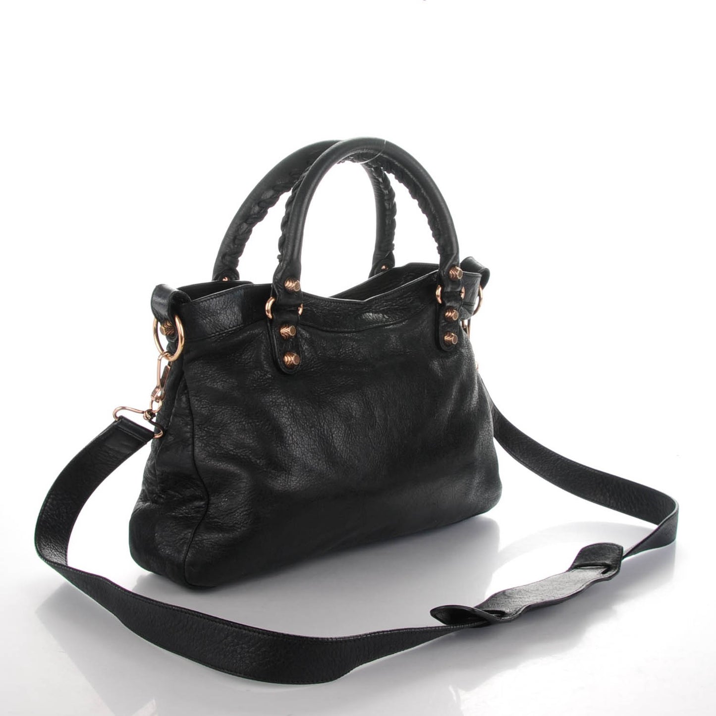Agneau Giant 12 Rose Gold Hardware Town Black
