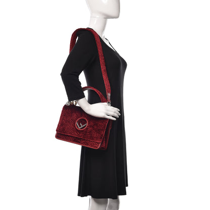 Fendi Velluto Astrakan Vitello Dolce F is Fendi Kan I Shoulder Bag Rosso 2 of 10