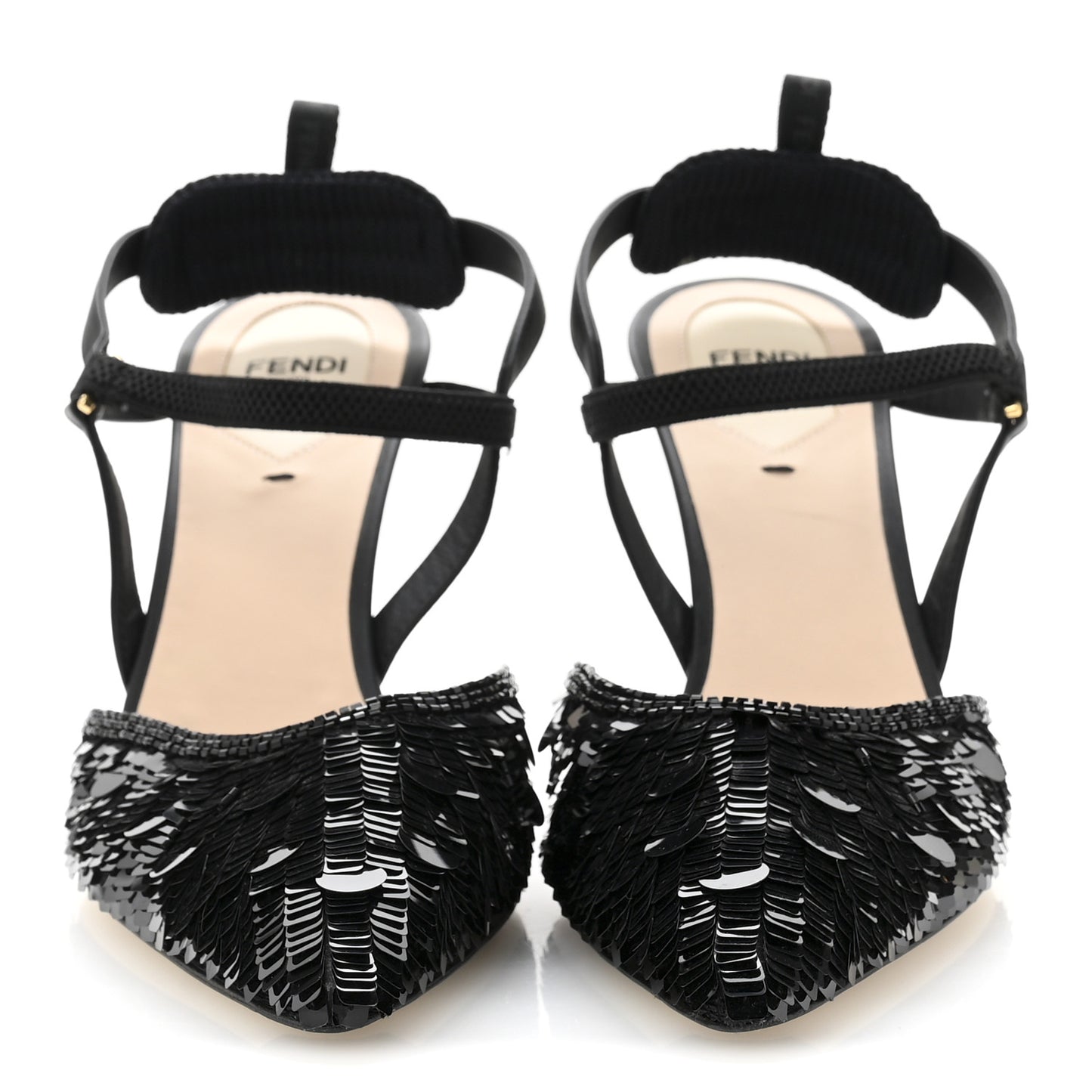 Organza Sequin Paillettes Colibri Lite 85mm Slingback Pumps 39 Black