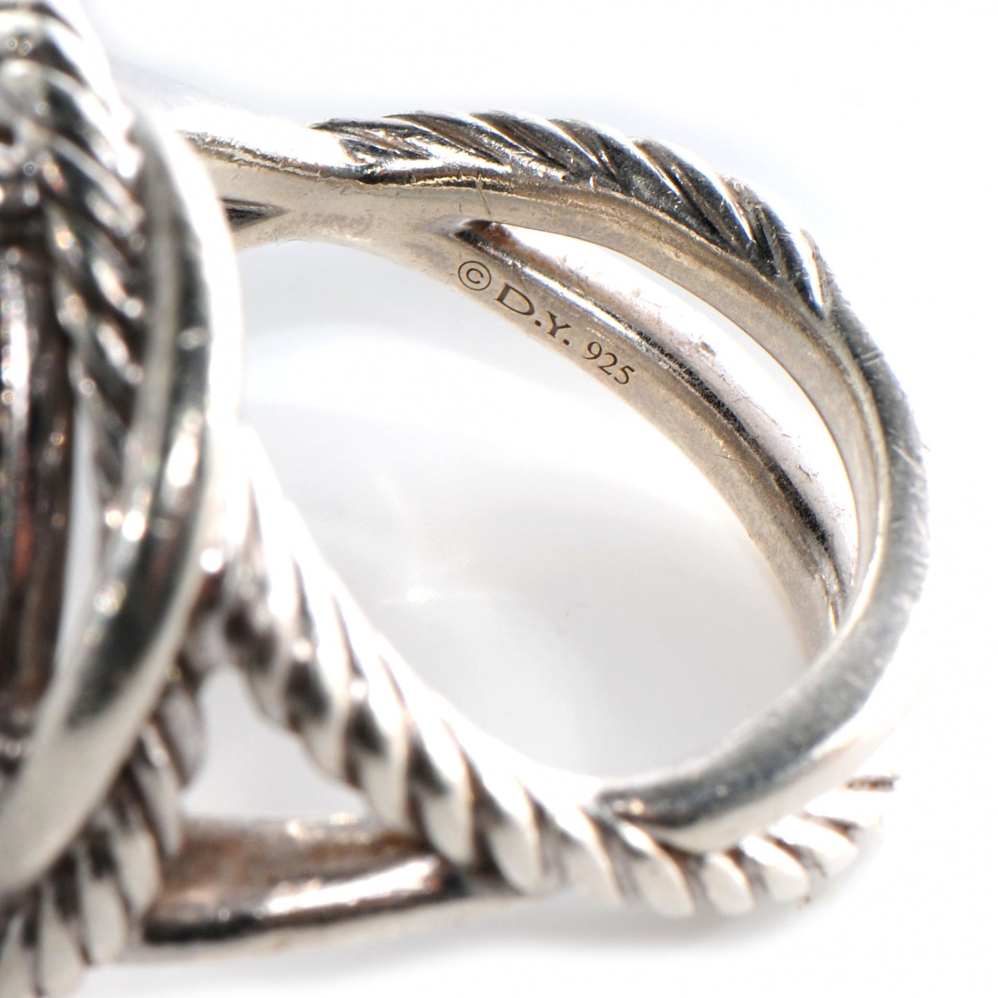 Sterling Silver Pave Diamond 11mm Infinity Ring 54 7