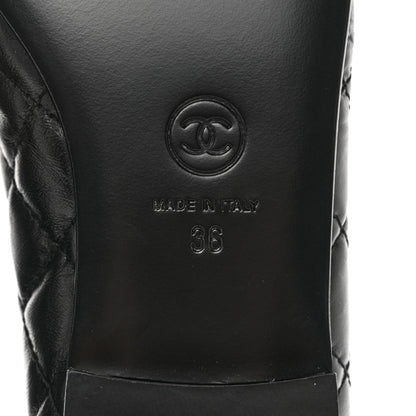 Chanel Aged Calfskin Quilted CC Cap Toe Ballerina Flats 36 Black 6 of 8