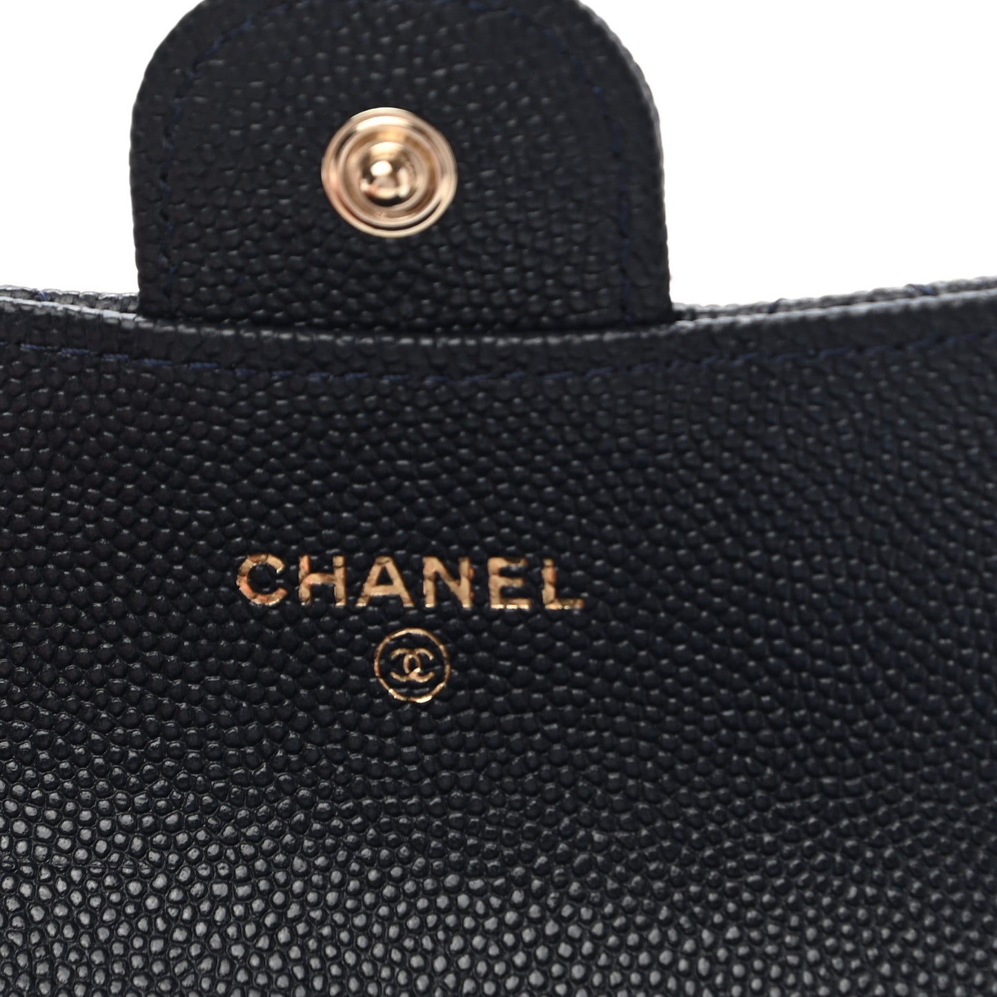 Caviar Quilted Flap Card Holder Wallet