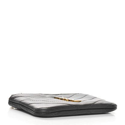 Saint Laurent Calfskin Matelasse Monogram Key Pouch Black 4 of 8