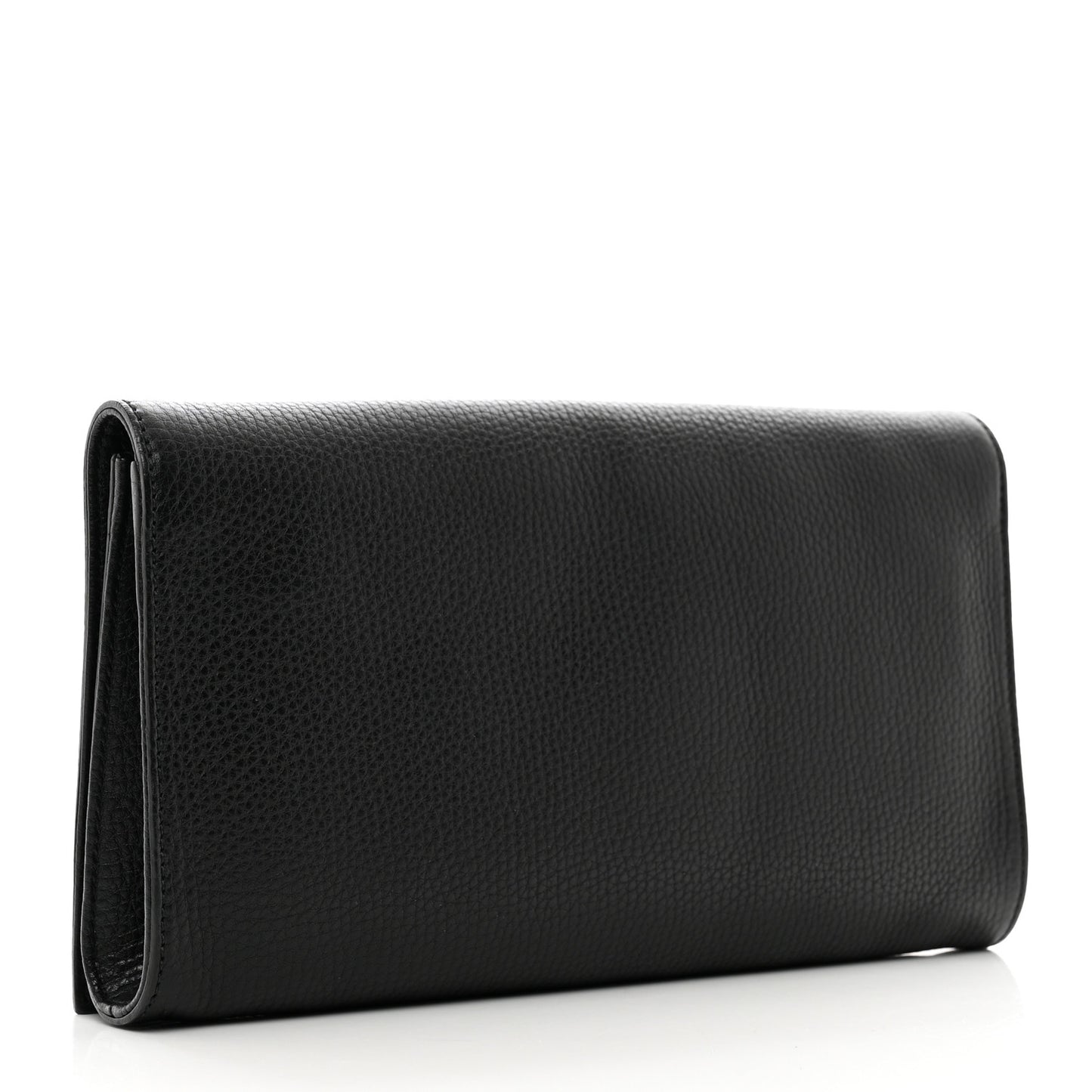 Pebbled Calfskin Medium Soho Clutch Black