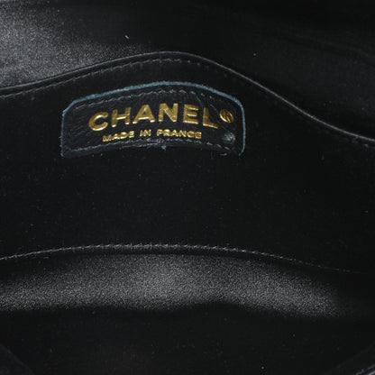Chanel Satin Beaded Ribbon Bow Clutch Black 5 of 7