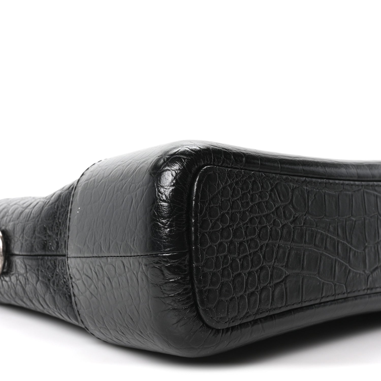 Chanel Crocodile Embossed Calfskin Medium Gabrielle Cocodile Hobo Black 9 of 10