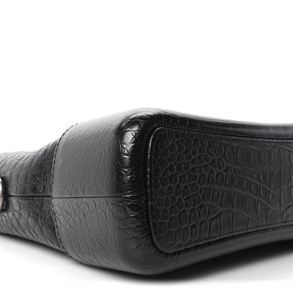Chanel Crocodile Embossed Calfskin Medium Gabrielle Cocodile Hobo Black 9 of 10