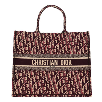 Christian Dior Oblique Large Book Tote Burgundy Multicolor 1 of 11