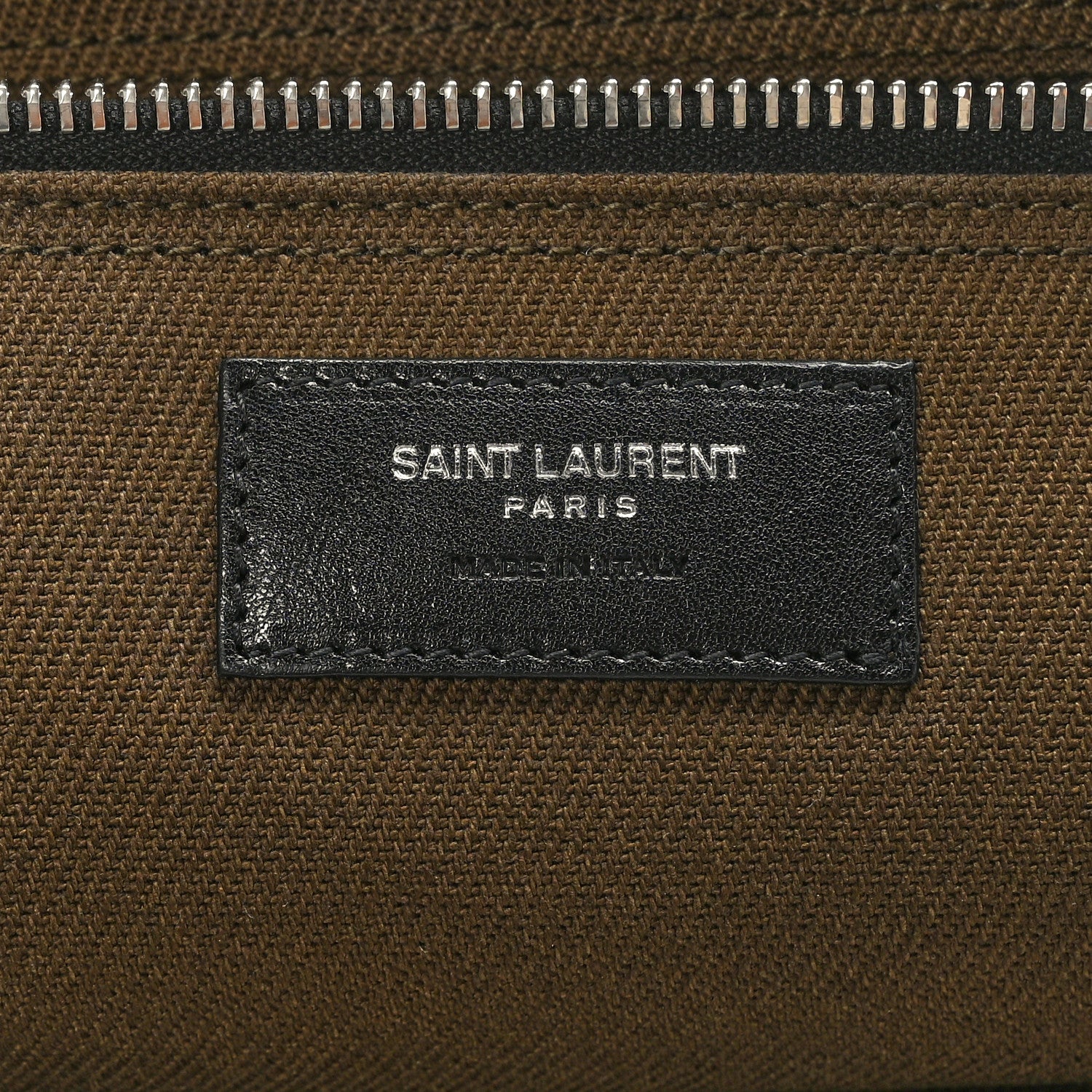 Saint Laurent Linen Calfskin Rive Gauche Tote Khaki 6 of 9