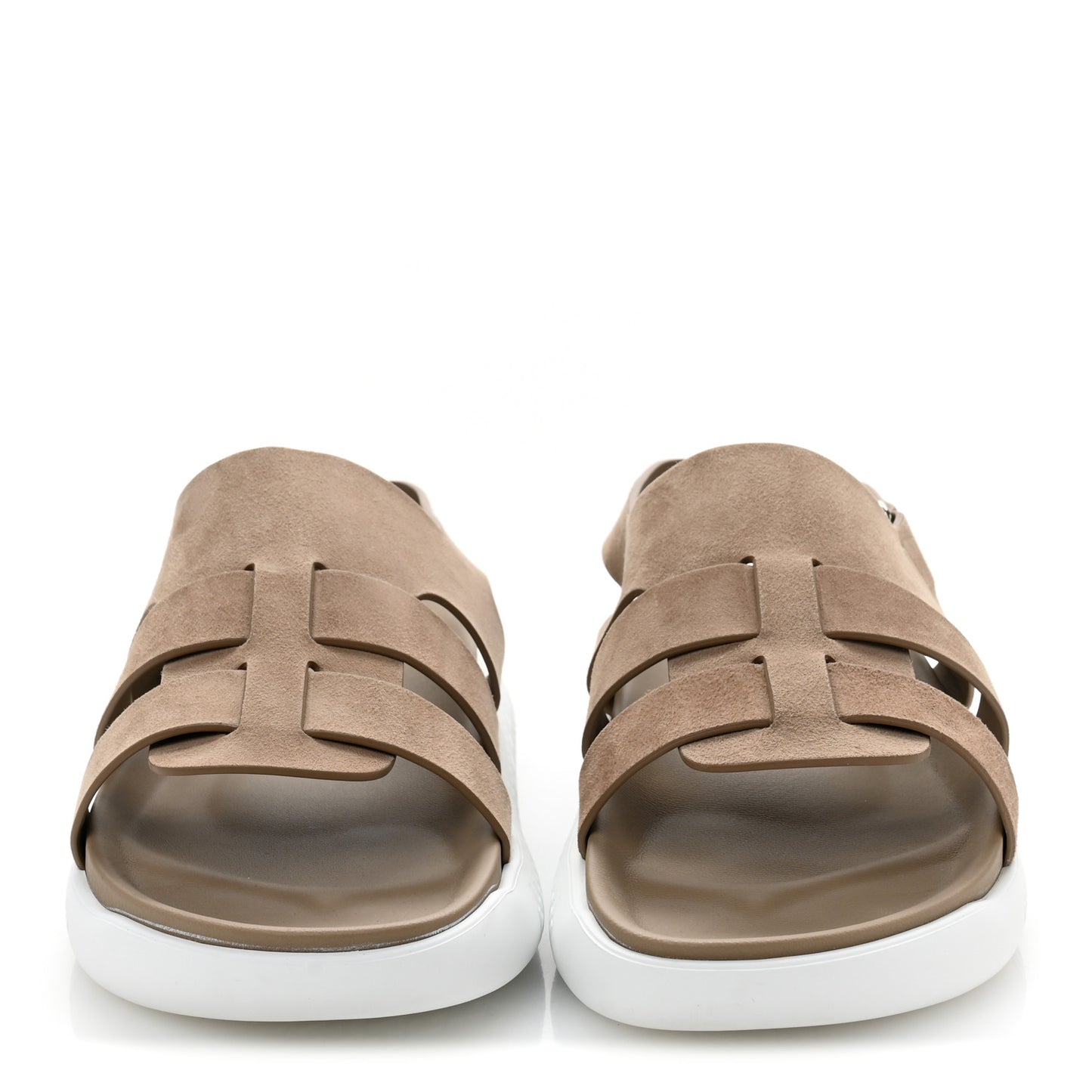 Suede Mens Doha Sandals 43 Taupe