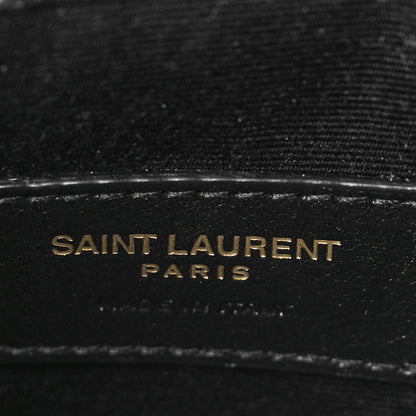 Saint Laurent Smooth Shiny Calfskin Monogram Uptown Pouch Black 7 of 9