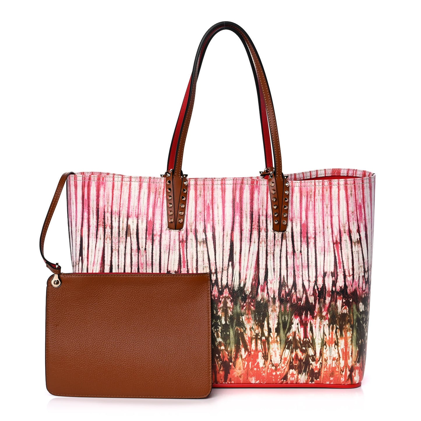 Calfskin Empire Bazin Spikes East West Cabata Tote Multi