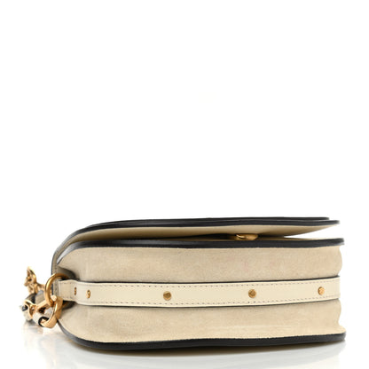 Chloe Calfskin Suede Small Nile Bracelet Bag Off White 4 of 9