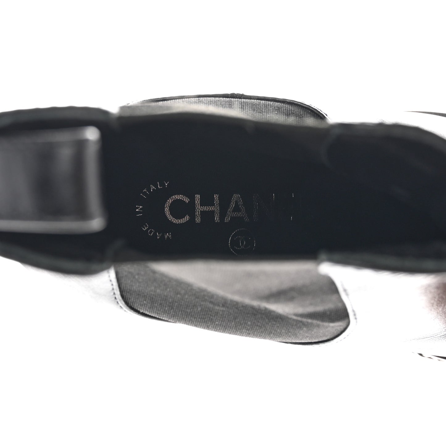 Calfskin Chain Around Chelsea Boots 38.5 Black