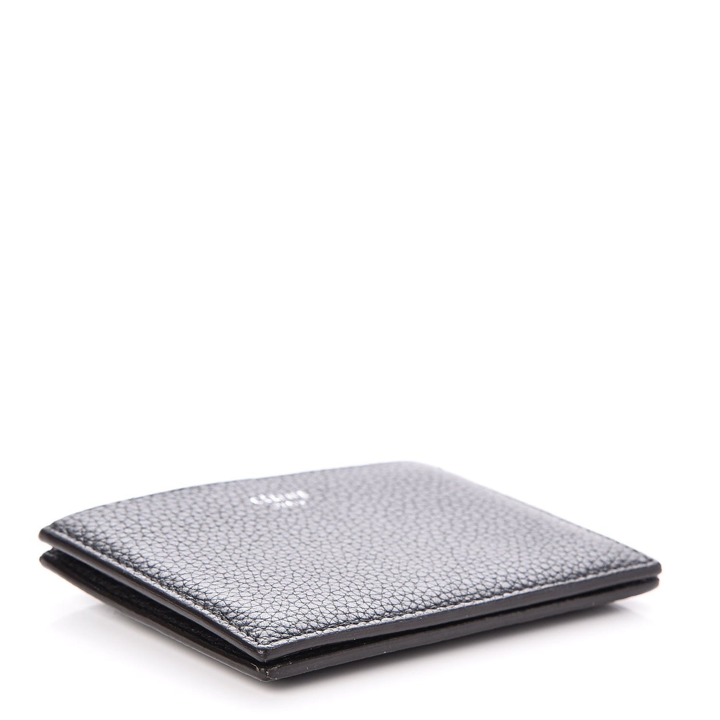 Drummed Calfskin Gusset Card Holder Black