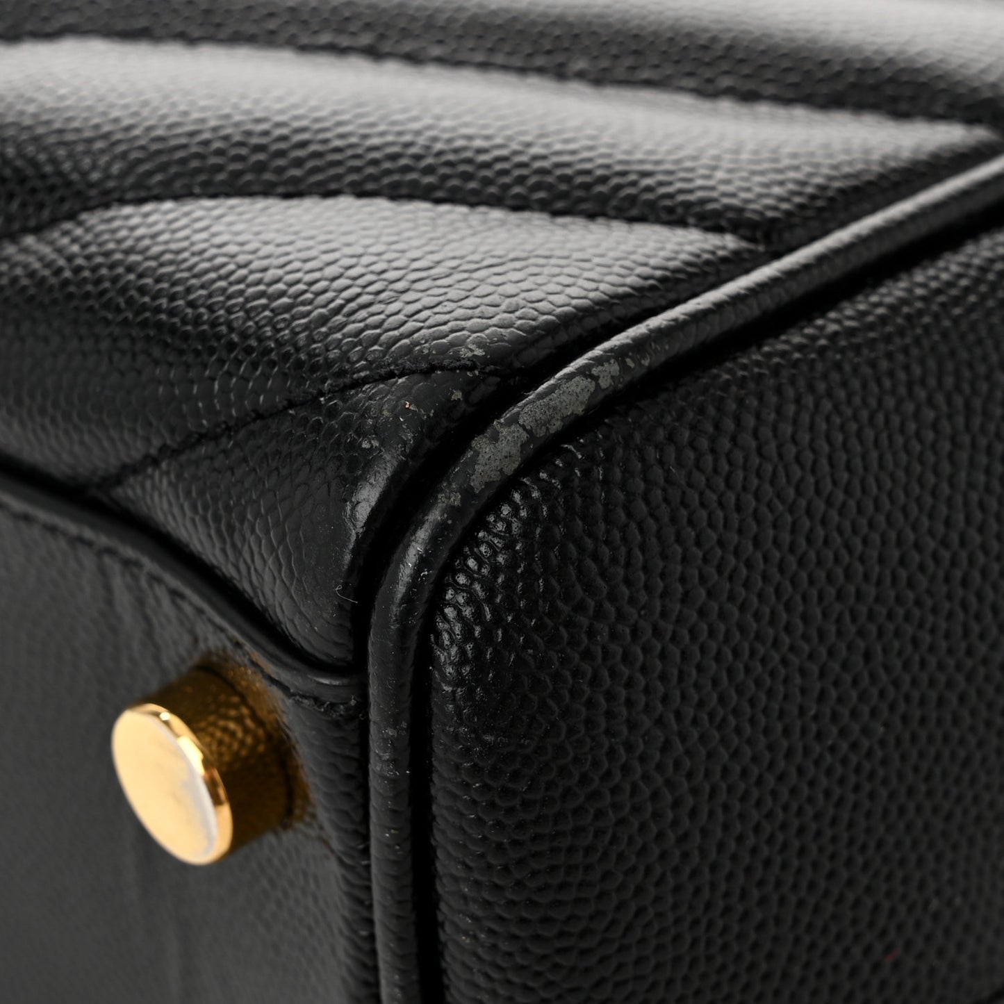 Grain De Poudre Matelasse Chevron Monogram Shopping Bag Black